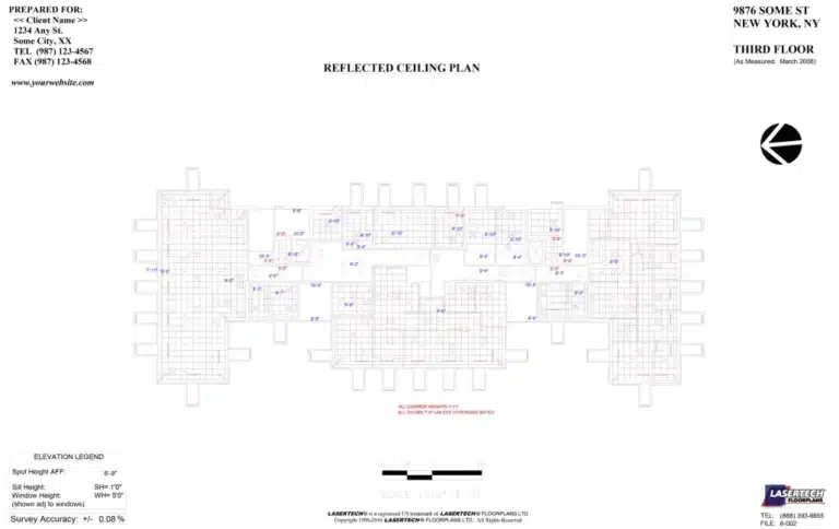 Architectural drawing of a reflected ceiling plan for the third floor of a building in new york, ny.