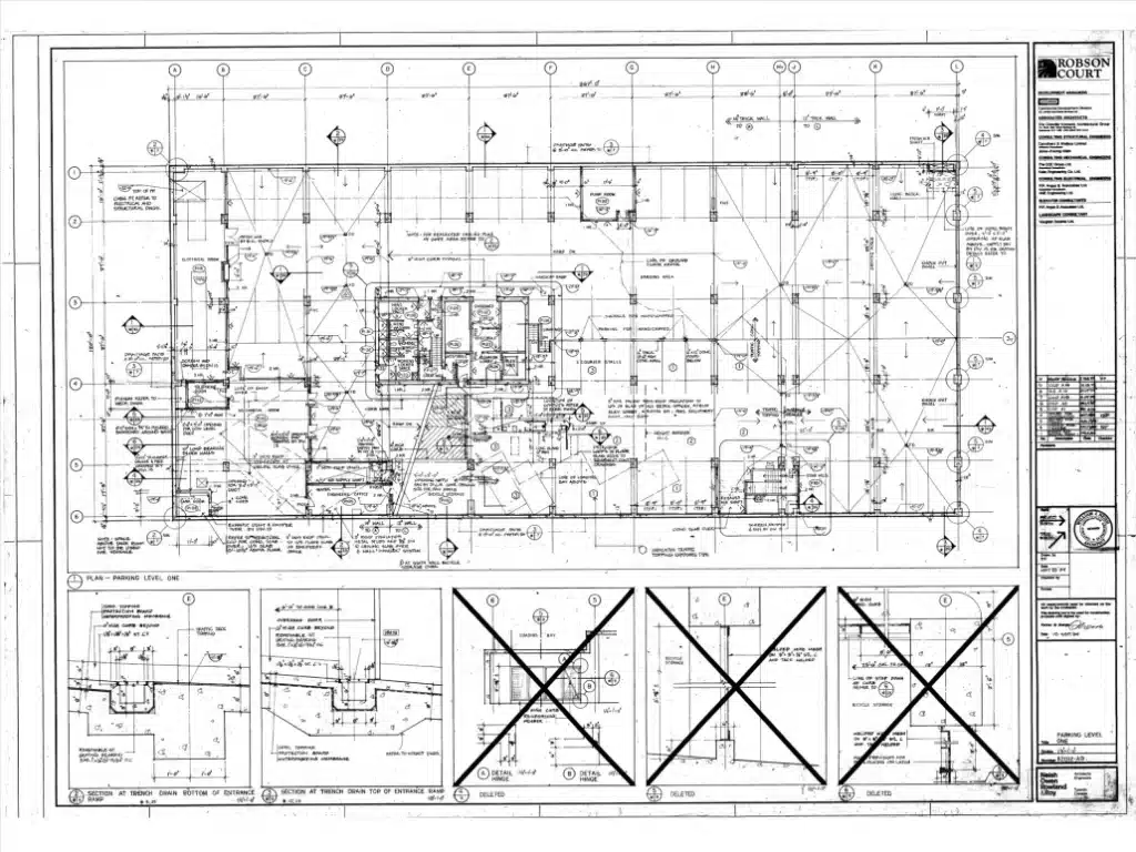 Blueprint of an industrial facility's layout and design.